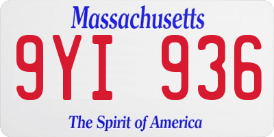 MA license plate 9YI936