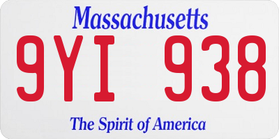 MA license plate 9YI938