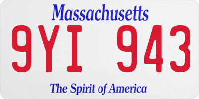MA license plate 9YI943