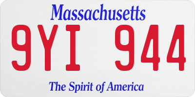 MA license plate 9YI944