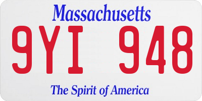 MA license plate 9YI948