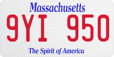 MA license plate 9YI950