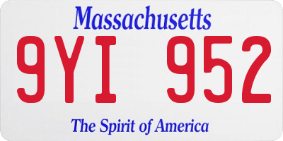 MA license plate 9YI952
