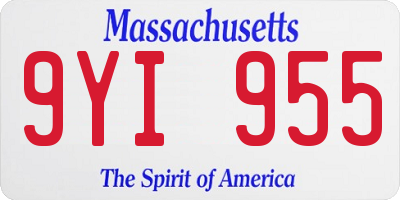 MA license plate 9YI955