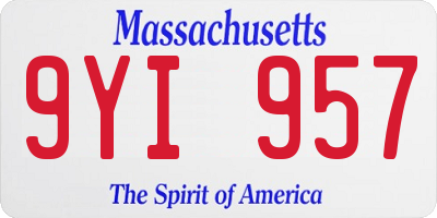 MA license plate 9YI957