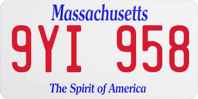 MA license plate 9YI958