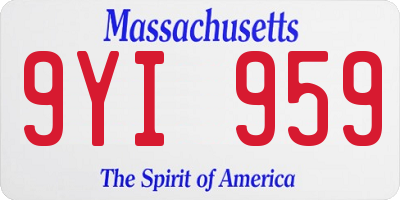 MA license plate 9YI959