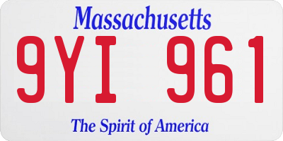 MA license plate 9YI961