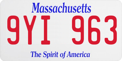 MA license plate 9YI963
