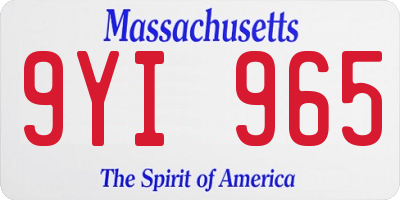 MA license plate 9YI965