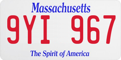 MA license plate 9YI967