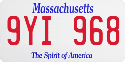 MA license plate 9YI968