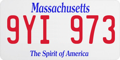 MA license plate 9YI973
