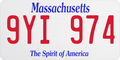 MA license plate 9YI974