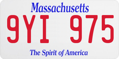 MA license plate 9YI975