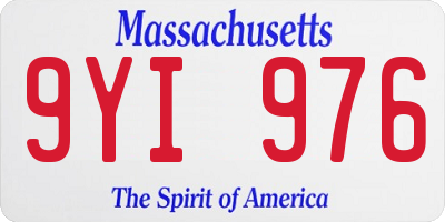 MA license plate 9YI976