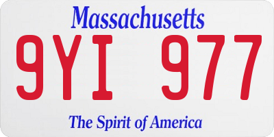 MA license plate 9YI977