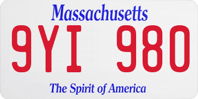 MA license plate 9YI980