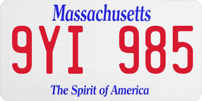 MA license plate 9YI985