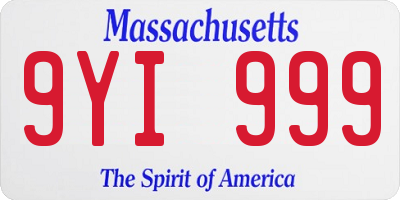 MA license plate 9YI999