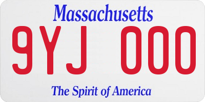 MA license plate 9YJ000