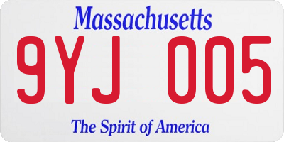 MA license plate 9YJ005