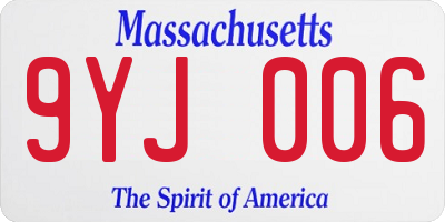 MA license plate 9YJ006