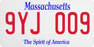 MA license plate 9YJ009