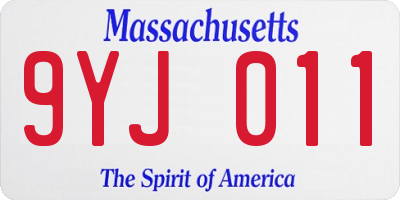 MA license plate 9YJ011