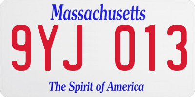 MA license plate 9YJ013