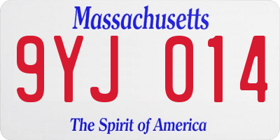 MA license plate 9YJ014