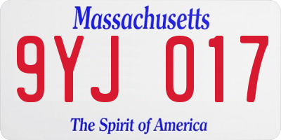MA license plate 9YJ017
