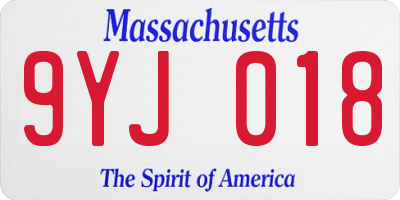 MA license plate 9YJ018