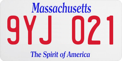 MA license plate 9YJ021