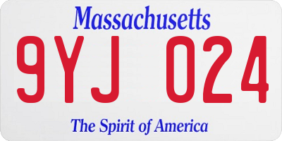 MA license plate 9YJ024