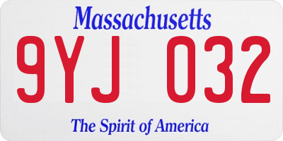 MA license plate 9YJ032