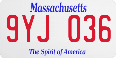 MA license plate 9YJ036