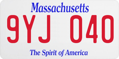 MA license plate 9YJ040