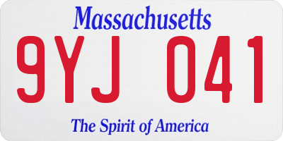 MA license plate 9YJ041