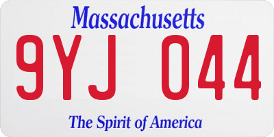 MA license plate 9YJ044