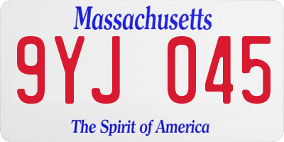 MA license plate 9YJ045