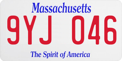 MA license plate 9YJ046