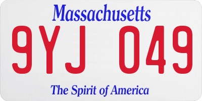 MA license plate 9YJ049