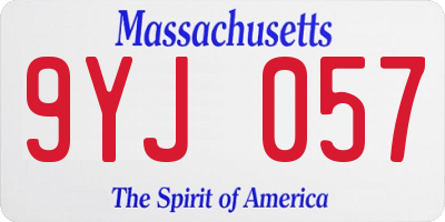 MA license plate 9YJ057
