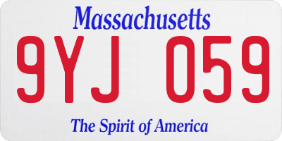 MA license plate 9YJ059