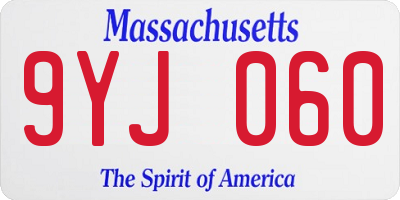 MA license plate 9YJ060