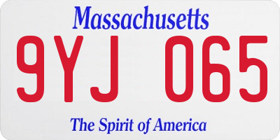 MA license plate 9YJ065
