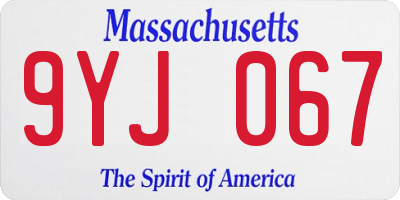 MA license plate 9YJ067