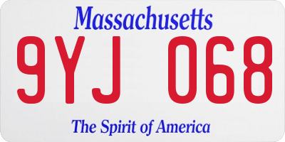 MA license plate 9YJ068