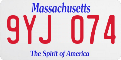 MA license plate 9YJ074